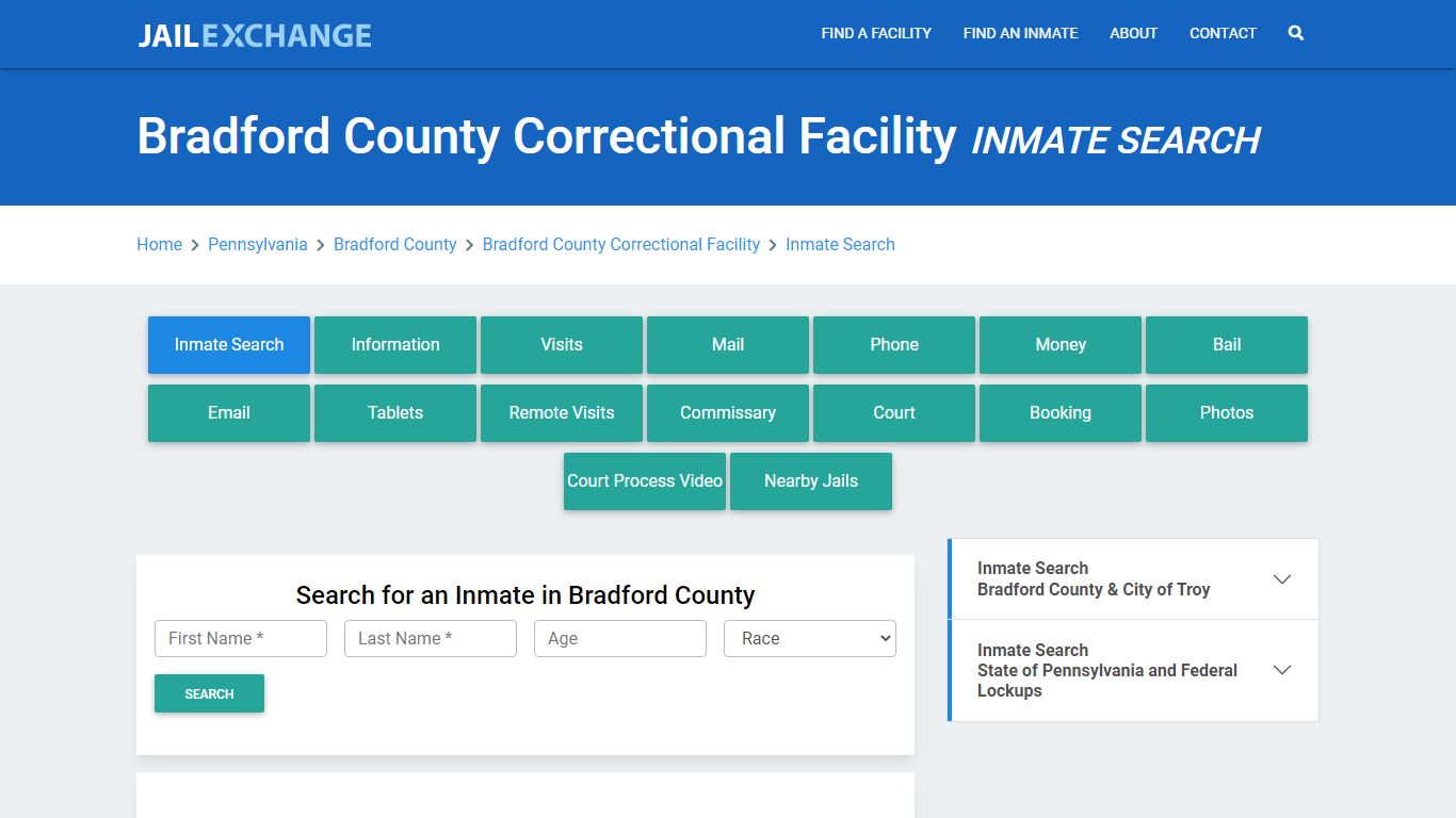 Bradford County Correctional Facility Inmate Search - Jail Exchange