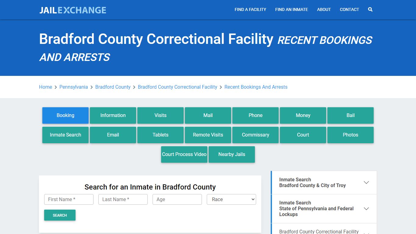 Bradford County Correctional Facility Recent Bookings And Arrests